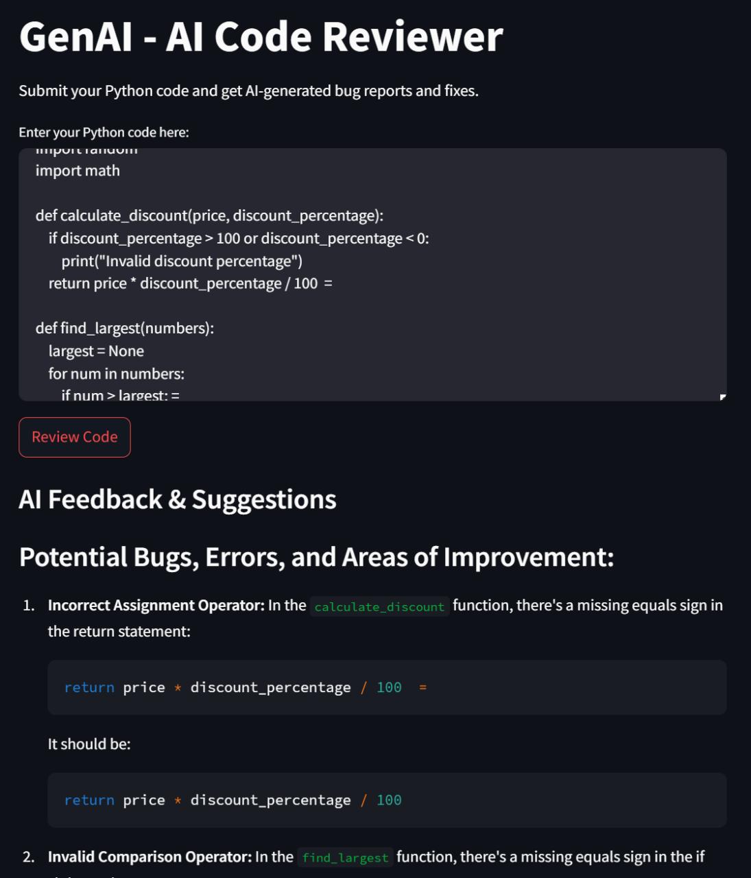 AI Code Reviewer